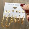 IF ME Korean Butterfly Pearl Stud Earrings Set Fashion Geometry Zircon Hoop Earring Women Jewelry Accessories