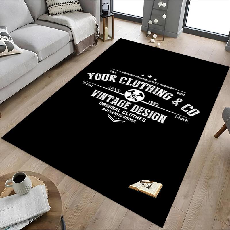 1pc Vintage Clothing Home Office, Durable Polyester Floor Mat with Easy, Office Decor, Urban Style, Nonslip Backing