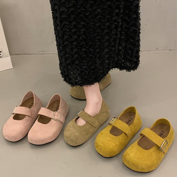 Francuskie piękne buty na grubej podeszwie z płytkim dekoltem damskie buty Xia Boken 2025 lato nowe modele do spódnic retro buty Mary Jane