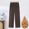 2024 Fashionable High-Waisted Woolen Pants for Middle-Aged & Elderly Women - Elastic Waist, Loose Fit, Plus Size for Autumn/Winter