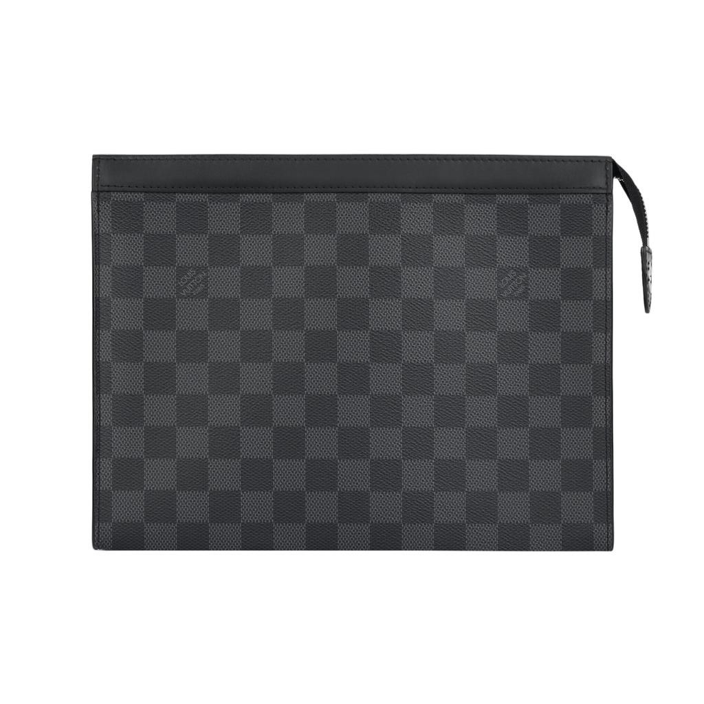Louis Vuitton Pochette Voyage MM Schwarz Damier Graphite Canvas Herren Taschen N41696