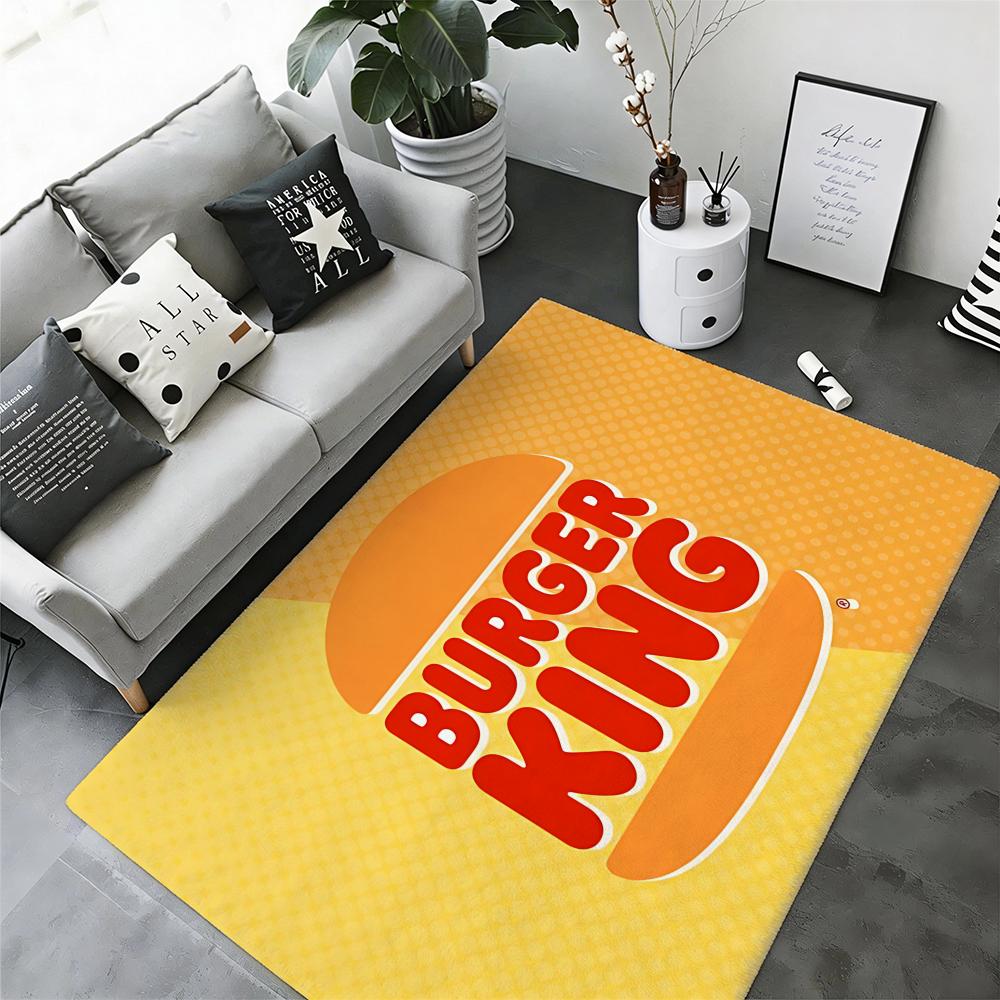 Global Fast Food Chain B-Burger Kings Floor Mat Soft Thickened Flannel Door Mat Non-Slip Living Room Rug Home Decor