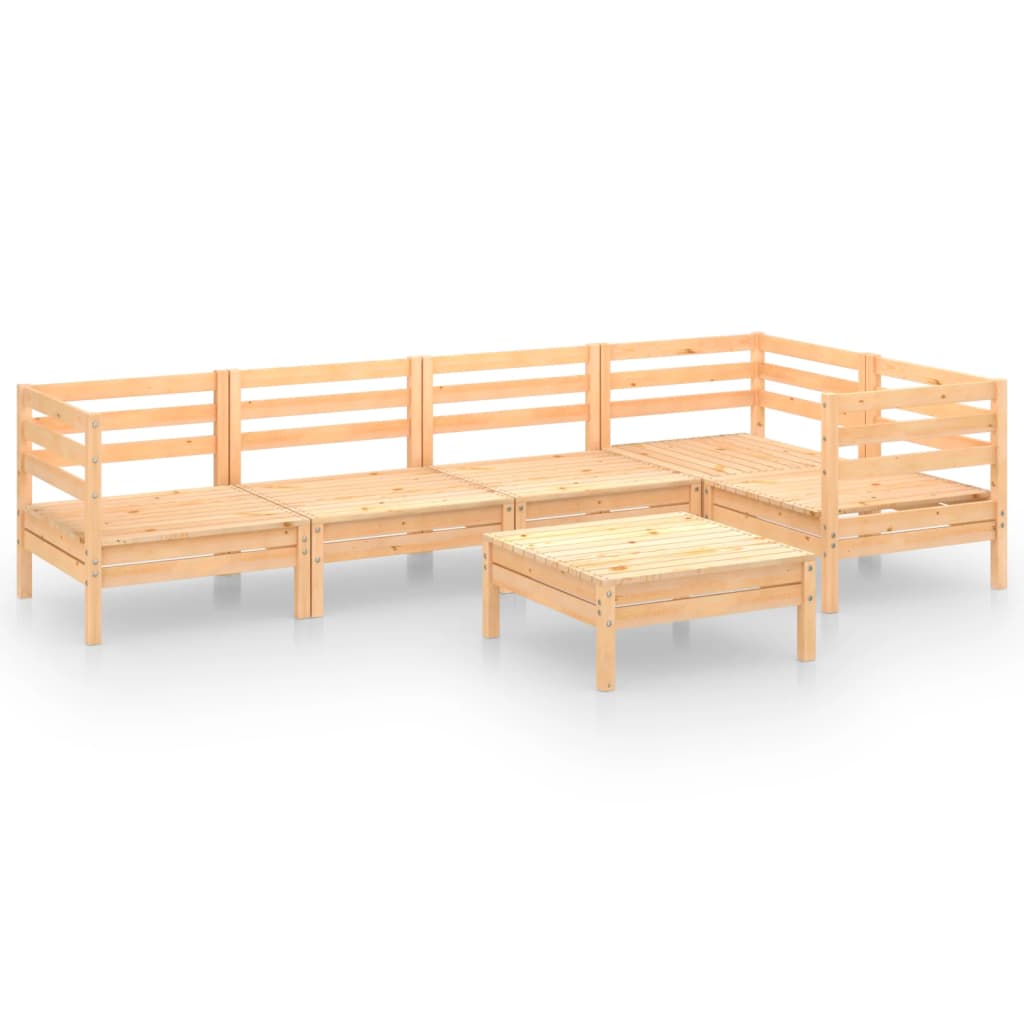 Vidaxl 6-Cz. Garden Lounge Set, Solid Pine Wood