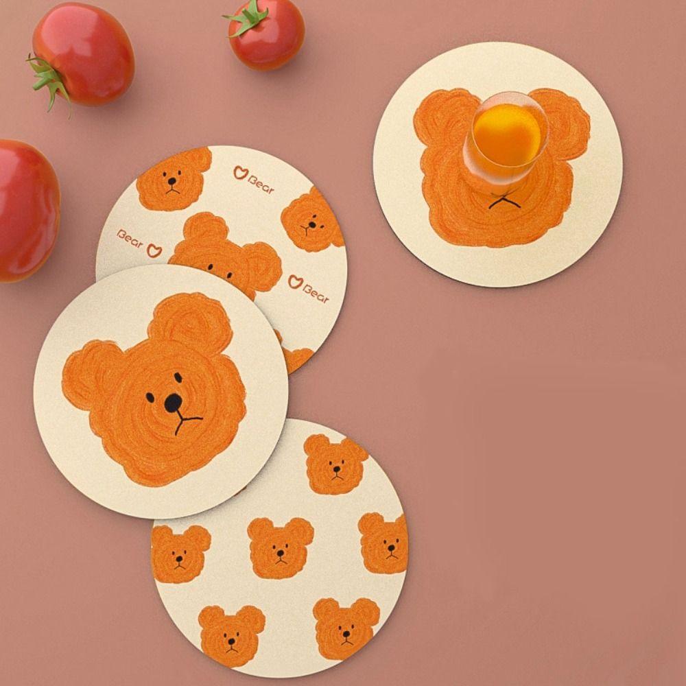 

4PCS Cup Pad Rubber Coaster Round Cup Mat Table Pad Placemat Kitchen