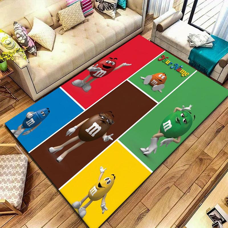 M&M's Custom Name Carpet Rug for Living Room Bedroom Home Sofa Decoration,Kids play Non-slip Floor Mat