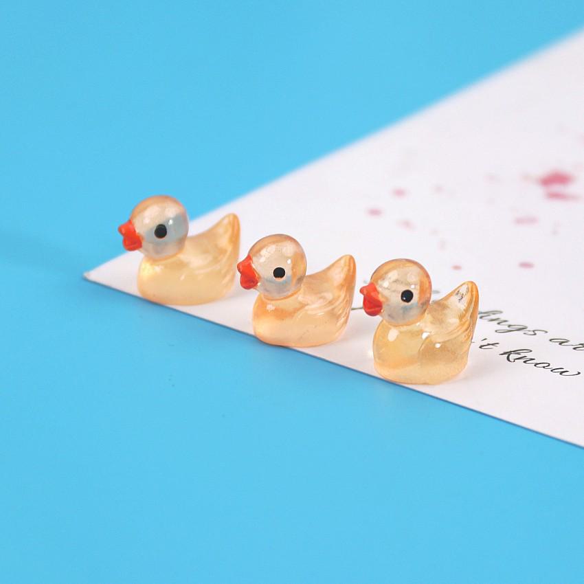 Bunte Leuchtende Gelbe Ente Harz Miniatur - Kreativer Cartoon Schmuck & Bastelzubehör