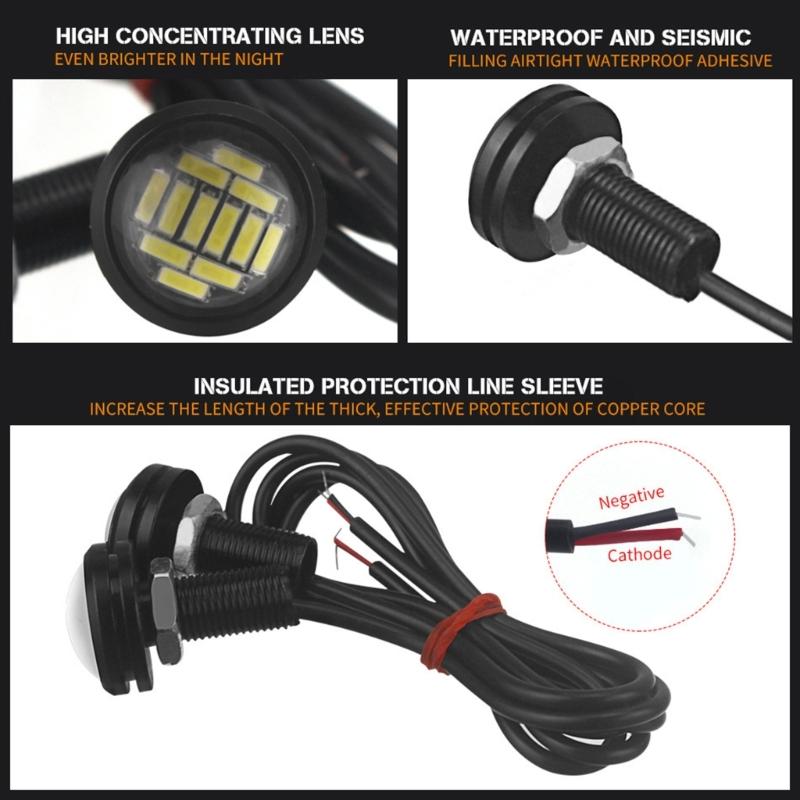 2x Eagle Eye LED 23mm 4014 12SMD High Power Car Daytime Running Backup Turn Signal Lights Auto License Plate Lamps White