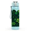 1PC Dark Green Tropical Leaf Cluster Print 750ml Color Plastic Sports Water Bottle Leakproof Flip Straw Lid Suitable for Sports Office Home Use
