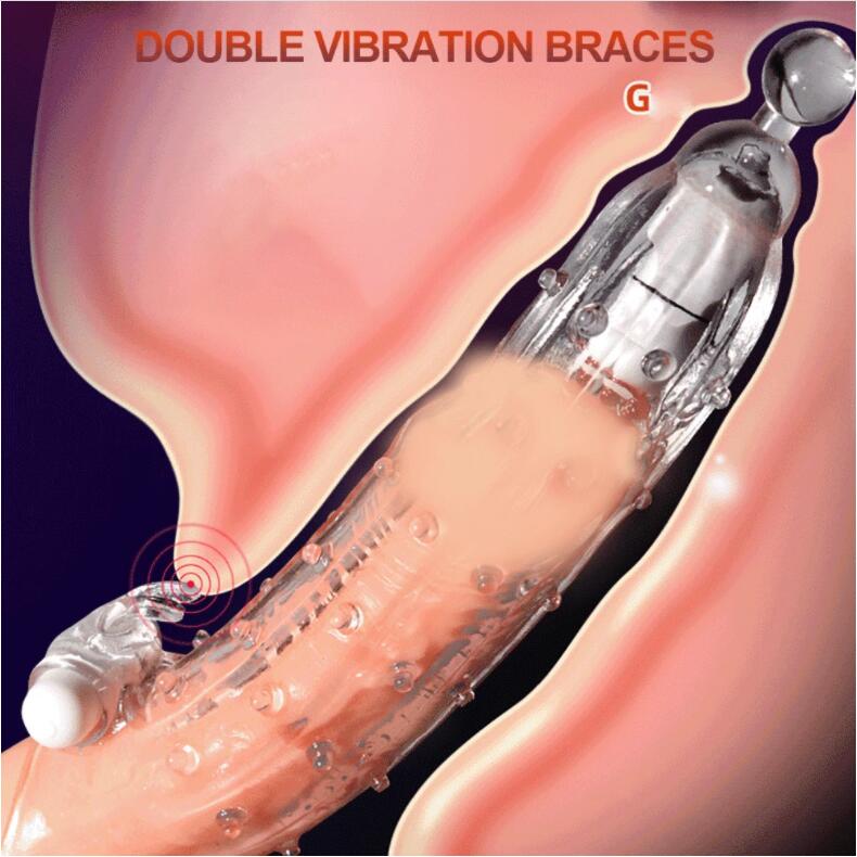 Highly Elastic Crystal Condom Reusable Penis Extender Sleeve Delay Ejaculation Penis Enlargement Intimate Goods Sex Toys For Men