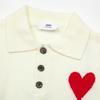 AMI Autumn and Winter New Big Heart Jacquard Wool Ami De Coeur Polo Collar Pullover Couple Sweater