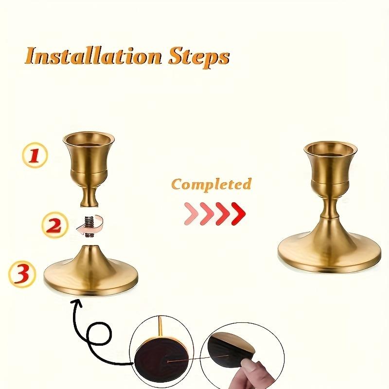 15/30pcs Metal Candle Holder Nordic Candlestick Ornaments Tabletop Decor for Christmas Valentine Day Candlelight Dinners Wedding