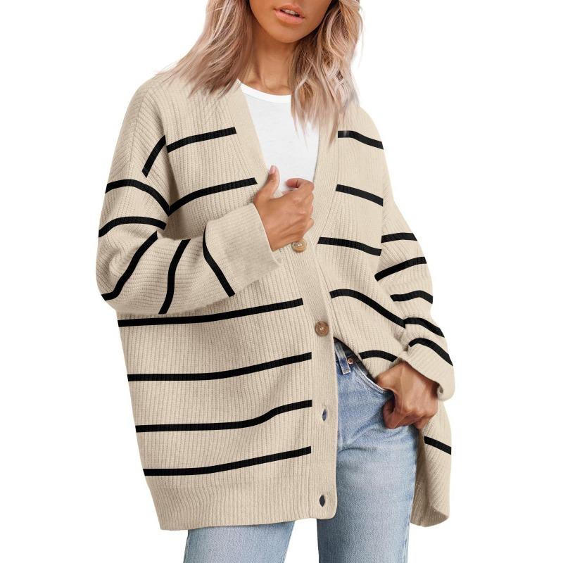 Style Simple and Versatile Knitted Women's Button Solid Color Sweater for Women