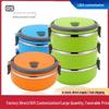 Isolierte Mehrschicht-Bento-Lunchbox aus Edelstahl - Rundes Design, ein- oder zweilagige Option, Perfektes Eröffnungs-Werbegeschenk