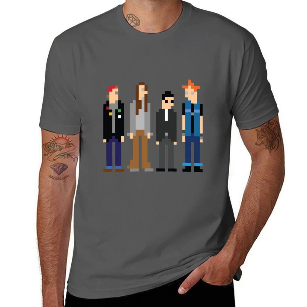 Rick Neil Mike y Vyvyan Pixel Art Camiseta Inspirada en The Young Ones camisetas personalizadas para aficionados al deporte hombre