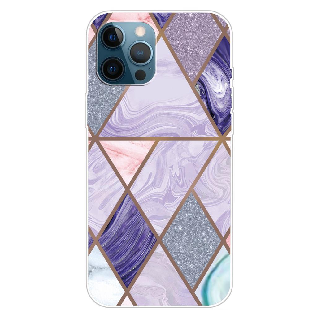 For iPhone 16 Pro Case Abstract Marble Pattern Printing TPU Phone Cover