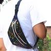 Men Women Waist Bag Diamond-shaped Colorful Laser Sports Multi-layer Outdoor PU Waist Bag Bright Leather Waist Bag Men's and Women's Chest Bag