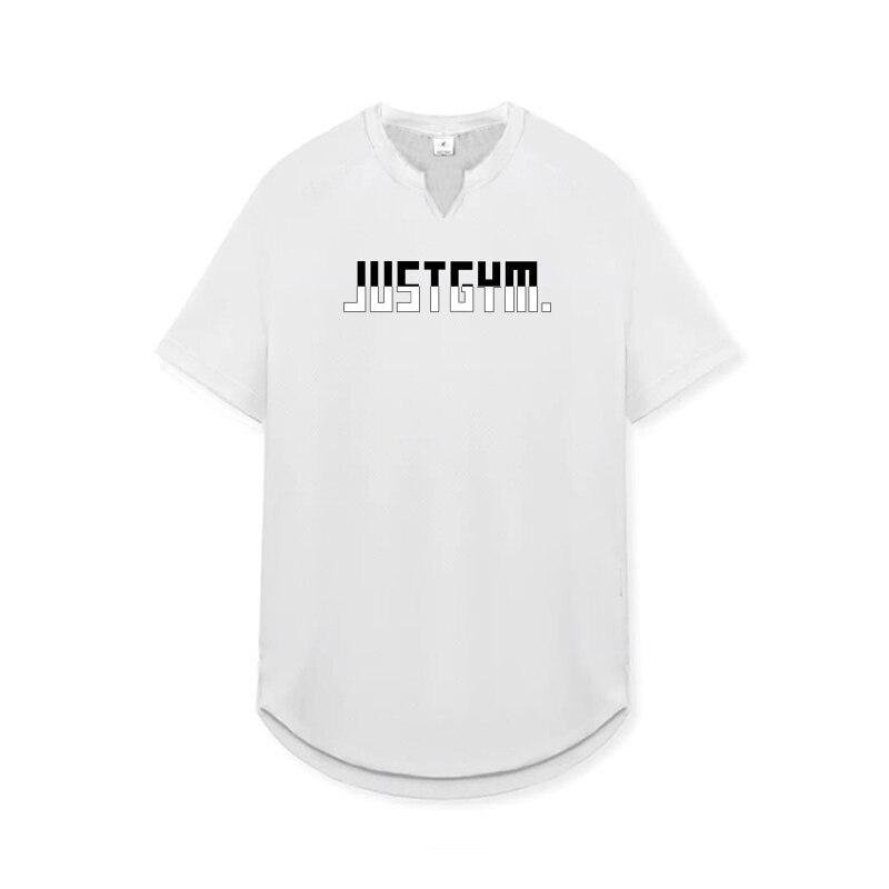 

Muscleguys, летняя мужская футболка с коротким рукавом для бега, фитнеса и тренировок, спортивная футболка с коротким рукавом, модный принт XXL белый