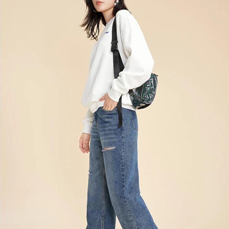 Li Ning Sports Lifestyle Series Loose Fleece Warm Casual Pullover Hoodie Unisex hoodies White AWDP932-29