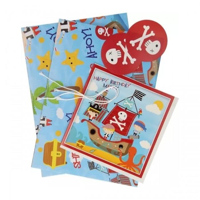 Piraten-Geburtstags-Geschenkpapierbögen (Packung mit 5)