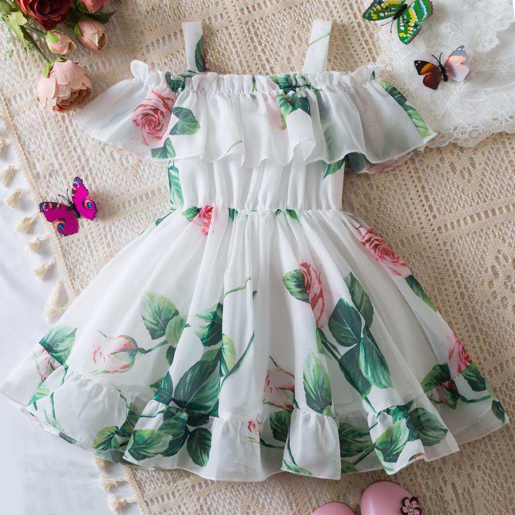 Vestito da Principessa Estivo per Bambine con Tessuto in Chiffon per Bambine Piccole