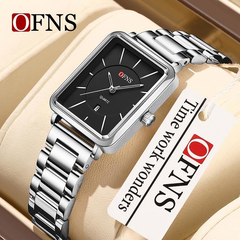Women's Retro Square Watch Simple Three Needle Waterproof Calendar Display Light Luxury Elegant Quartz Watch