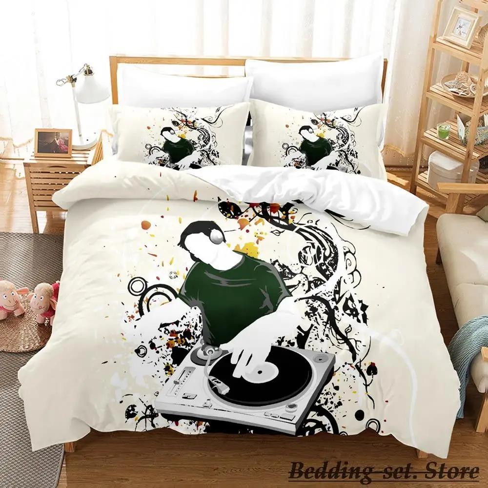 Nowa Muzyka DJ Rock Zestaw Pościeli Pojedynczy Bliźniak Pełny Queen King Size Zestaw do Łóżka Dorosły Dziecko Sypialnia Zestawy Poszewek na Kołdrę Anime parure de lit Łóżko