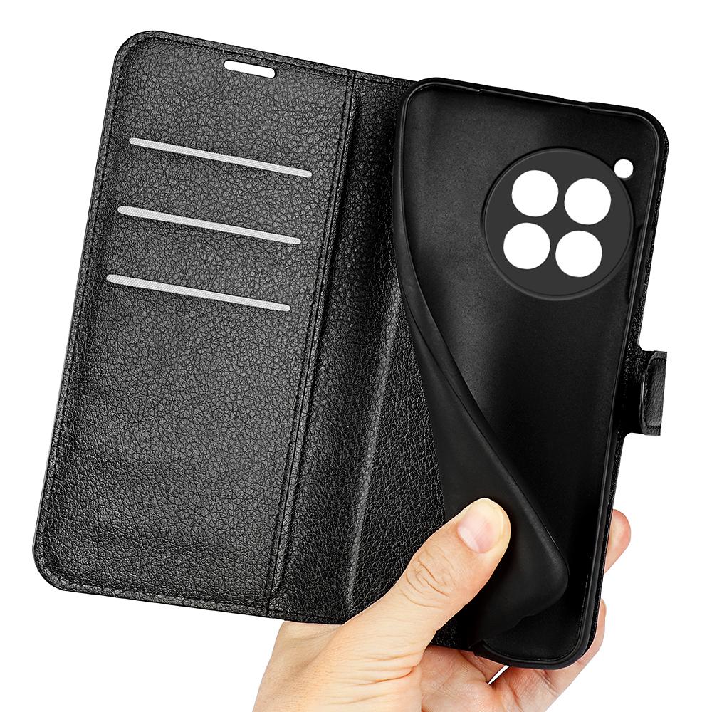 For OnePlus 12R 5G/Ace 3 5G Case Litchi Texture Leather Wallet Flip Cover