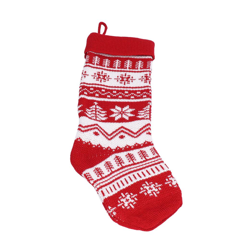 Large Knitted Christmas Stocking with Candy Bag Lovely Christmas Decorations Hanging