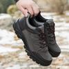 Outdoor Men's Hiking Shoes, Leather Surface Windproof and Warm Hiking Thick Sole Wear-resistant Sports and Leisure Shoes Men's Shoes