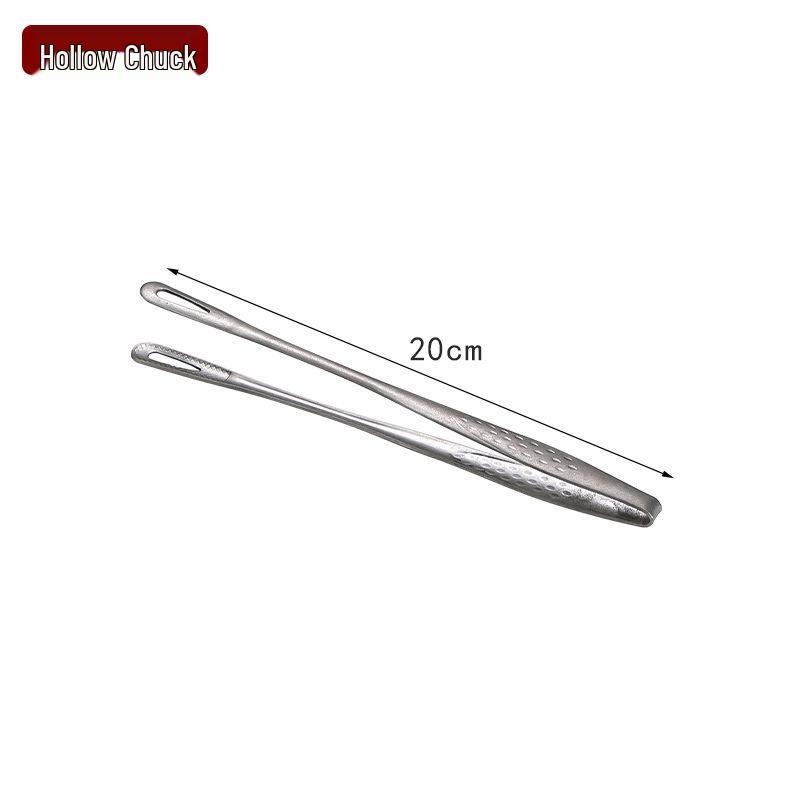 Korean Style 304 Stainless Steel Non-Slip Tongs for BBQ, Ice, Grilling, Bread, and Buffet.