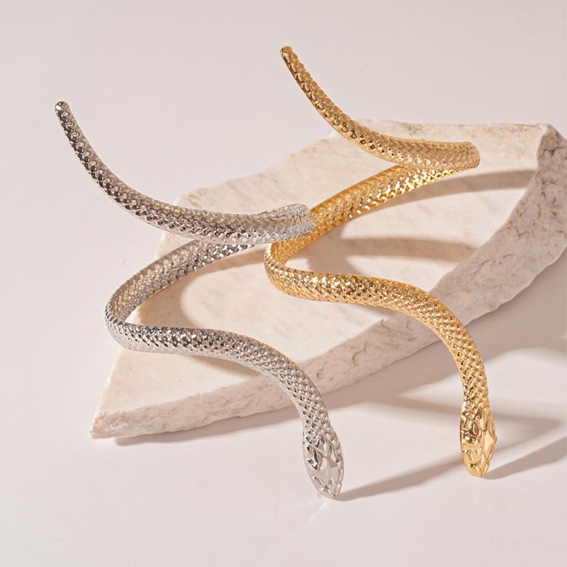 Pulsera Hiphop Punk Forma de Serpiente para Mujeres Hombres Vintage Apertura Retorcida Anillos de Pulsera Conjunto de Joyería con Colgante Statement Y2K