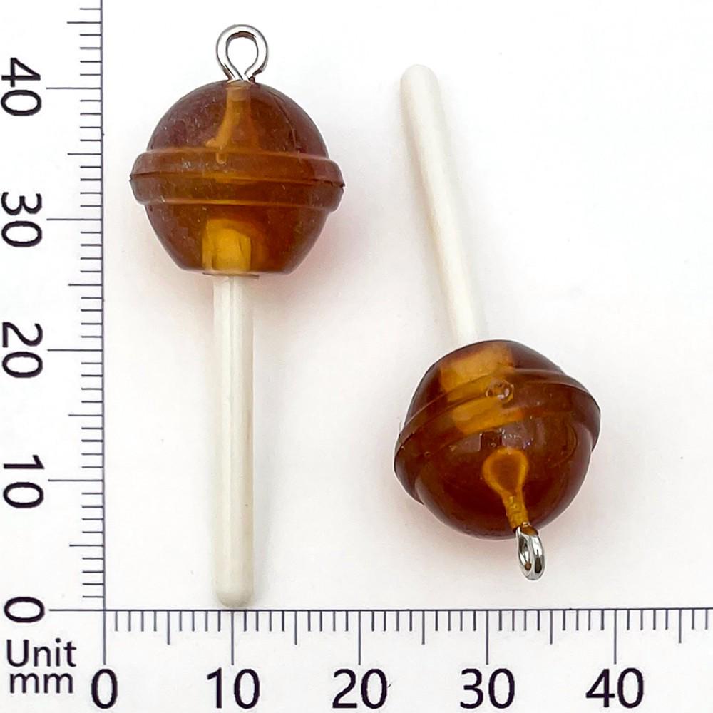 10-Color Transparent Resin Glitter Lollipop Charms for DIY Jewelry Making
