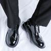 Fashion Fashion Men Casual Leather Derby Shoes Italian Thick Sole Big Toe Trendy Patent Leather Shoes Lace-up Thick Bottom Oxford Shoes