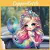 Flat Acrylic Mermaid Surface Pendant With Fun Cartoon Style For Inside Car