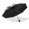 1pc Chibi Characters with Cats - Automatic Opening/Closing Outdoor Umbrella, Portable 3-Fold Design, 8-Bone Iron Frame Outdoor Umbrella, Perfect