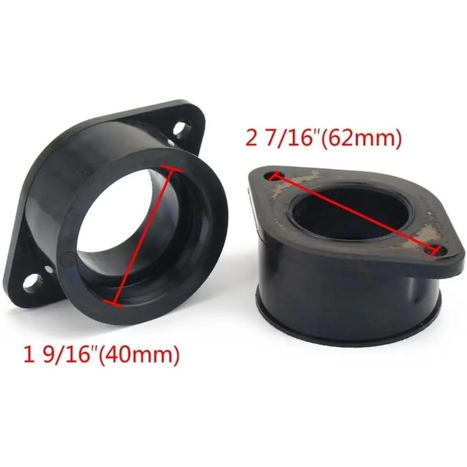 YAEGER 2 Pcs Motorcycle Carburetor Intake Manifold Adapter Joint Boots Set for Kawasaki KZ250 KZ440 KZ 250 440 1980-1983