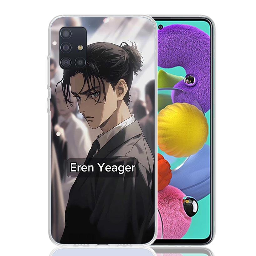 A-Attack on T-Titan Eren Yeager Phone Case For Samsung Galaxy A52 A32 A22 A12 A02S A50S A30S A51 A31 AA71 Note 20 Ultra 10 S10 P
