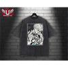 Vintage Washed Anime Print Men’s Harajuku T-Shirt