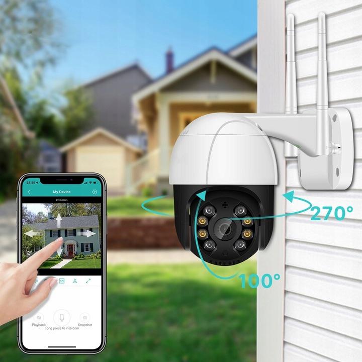 Kamera Zewnętrzna Obrotowa Ip Wifi 2Mpx Full Hd 4X Zoom Do Monitoringu