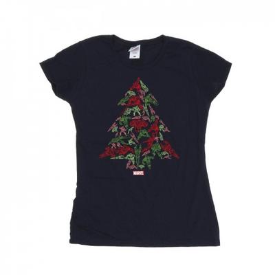 Womens/Ladies Avengers Christmas Tree Cotton T-Shirt