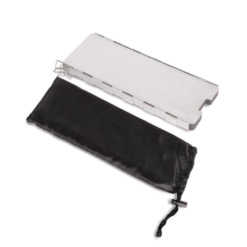 Oem Portable Aluminum Camp Stove Windscreen 10 Plates Collapsible Camping Stove Windshield Wind Screen For Picnic Cooking