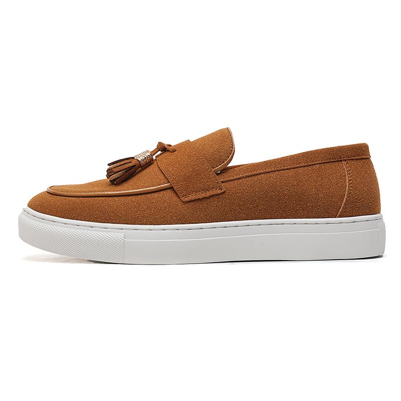 Fashion Leather Casual Shoes Men Loafers Luxury Design Slip On Male Dress Shoes Leisure Style Big Size Good Wear-resistant Sole