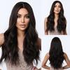 Long Wavy Synthetic Wig With Middle Part Natural Volume Hairpiece Women Heat-Resistant Fiber Full Cap Design