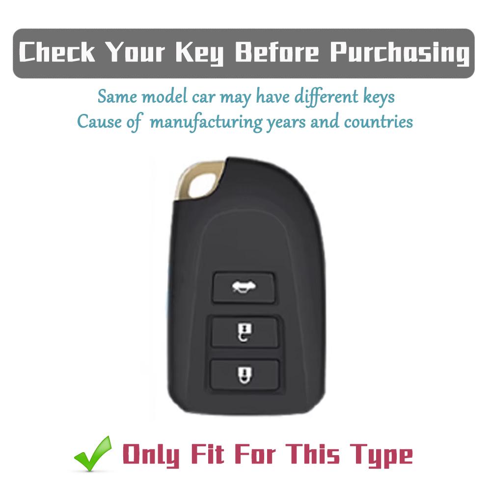 Silver Line Car Key Cover Case for Toyota Yaris Hiace 200 Sienta 2020 TPU Remote 3 Buttons Key Protective Bag Key Chain Set