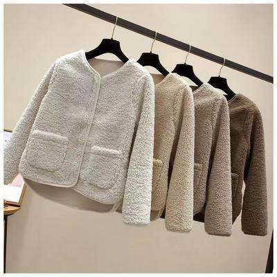 Autumn and Winter New Lamb Wool Coat Large Size Small Fragrant Wind Women's Coat Loose Short Top