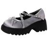 Shallow Mary Jane shoes women's autumn fashion bow retro casual single shoes with skirt small leather shoes trend