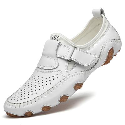 Frühling Neue Herren Outdoor Hohle Atmungsaktive Anti-Rutsch Fahrschuhe Handgenäht Bequem Weiche Sohle Leichtgewichtige Bohnenschuhe für Herren