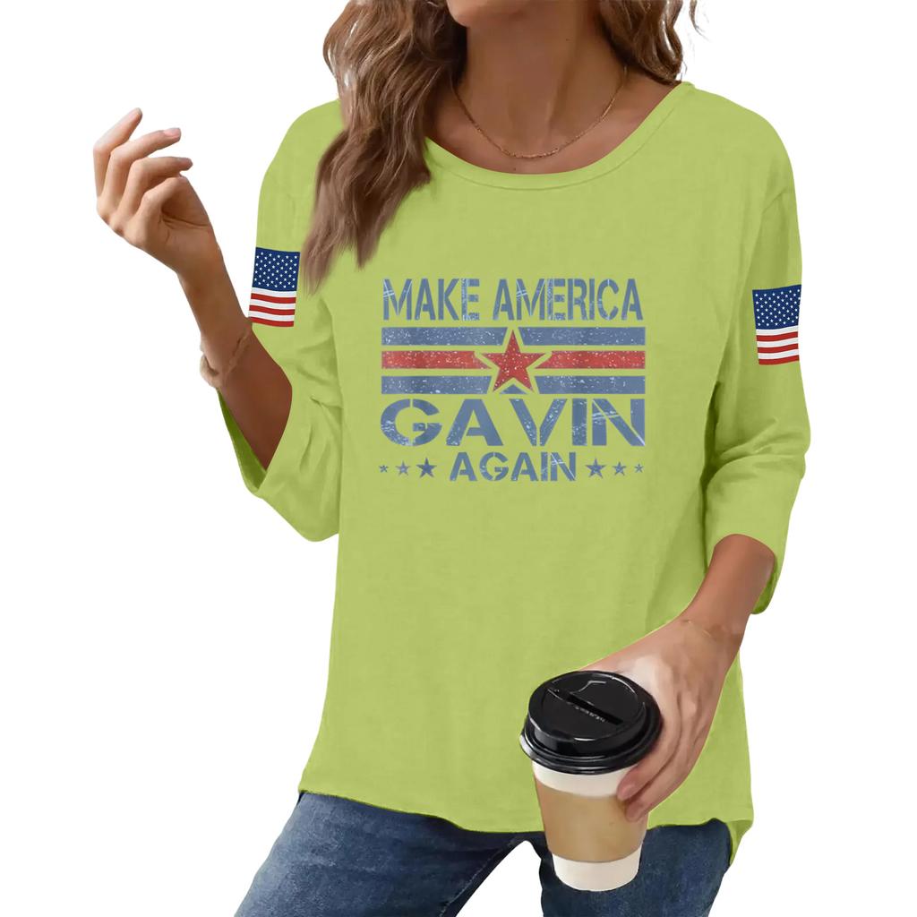 Women's Casual Fashionable Sexy Comfortable Neck Three-Quarter Sleeve Top