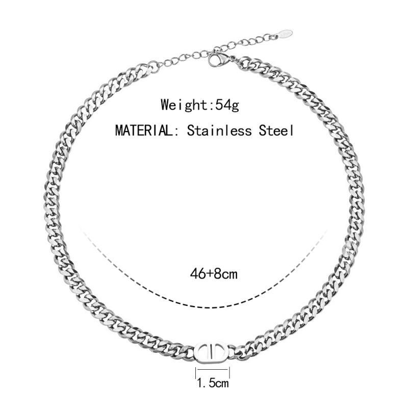 

Ожерелье из титановой стали с буквой CD, хип-хоп кубинский чокер, модная и универсальная цепочка на ключицу для женщин
