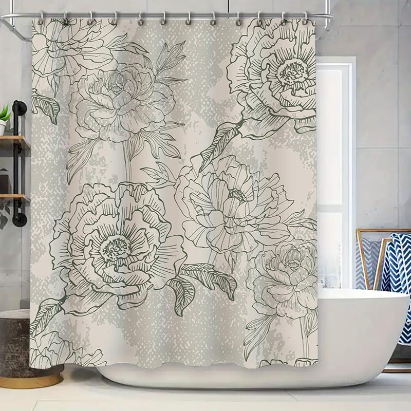 

Декоративная цветочная шторка для душа Boho Chic Дизайн Принт для Декора Ванной Комнаты Серый Выцветший Цвет Размер 72x84 дюйма 90x180cm